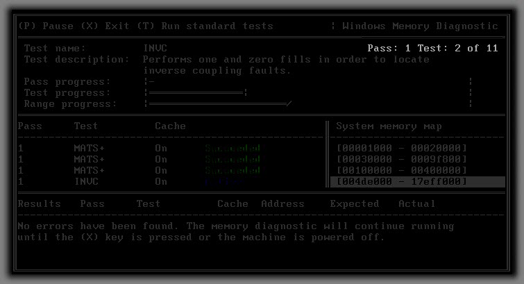 Windows Memory Diagnostic Extended